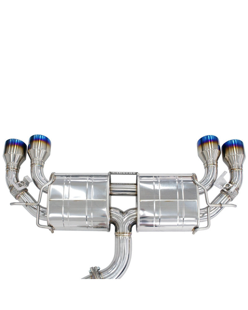 Invidia R400 Valved Turbo Back Exhaust w/Round Tips - Rolled Polished Stainless Tips VW Golf R Mk7.5