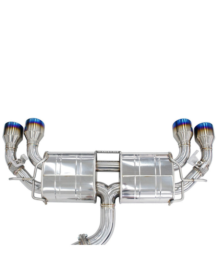 Invidia R400 Valved Turbo Back Exhaust w/Round Tips - Rolled Polished Stainless Tips VW Golf R Mk7.5