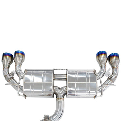 Invidia R400 Valved Turbo Back Exhaust w/Round Tips - Rolled Polished Stainless Tips VW Golf R Mk7.5