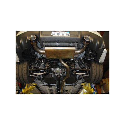 Invidia Q300 O2 Housing Back Exhaust - Straight Cut Titanium Blue Tips Mitsubishi Evo X 10 CZ4A EVO10 EVOX EVOLUTION