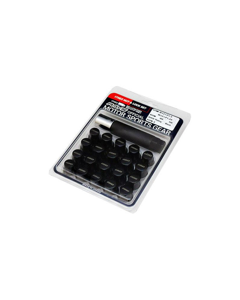 RAYS WHEEL NUT 17HEX LOCK & NUT SET - STEEL