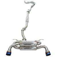 Invidia R400 70mm Engine Back Exhaust w/PSR Unequal Headers - Straight Cut Blue Tips Subaru BRZ & Toyota 86 12-21, 22+ (6MT)