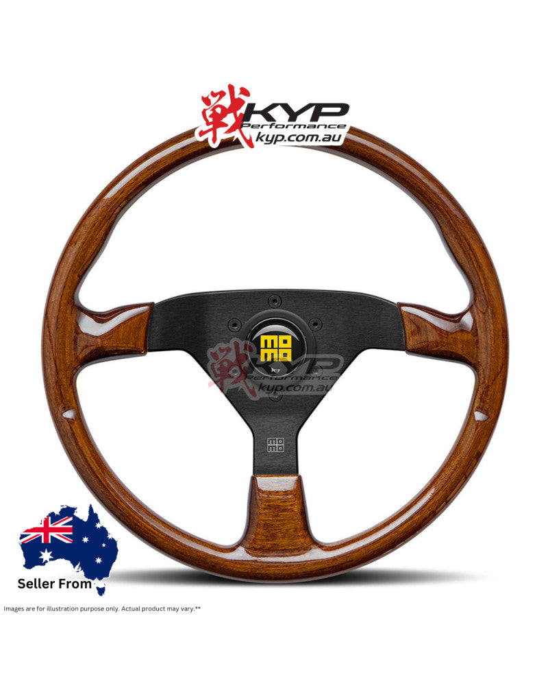 MOMO Heritage Montecarlo Wood 350mm Steering Wheel - VMCHERWDBK35