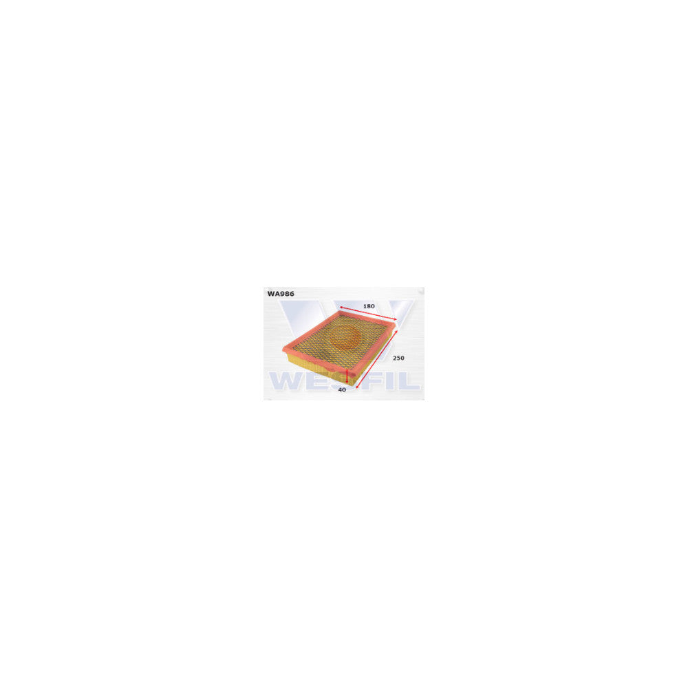 Wesfil AIR FILTER A1316 FORD/MAZDA - WA986