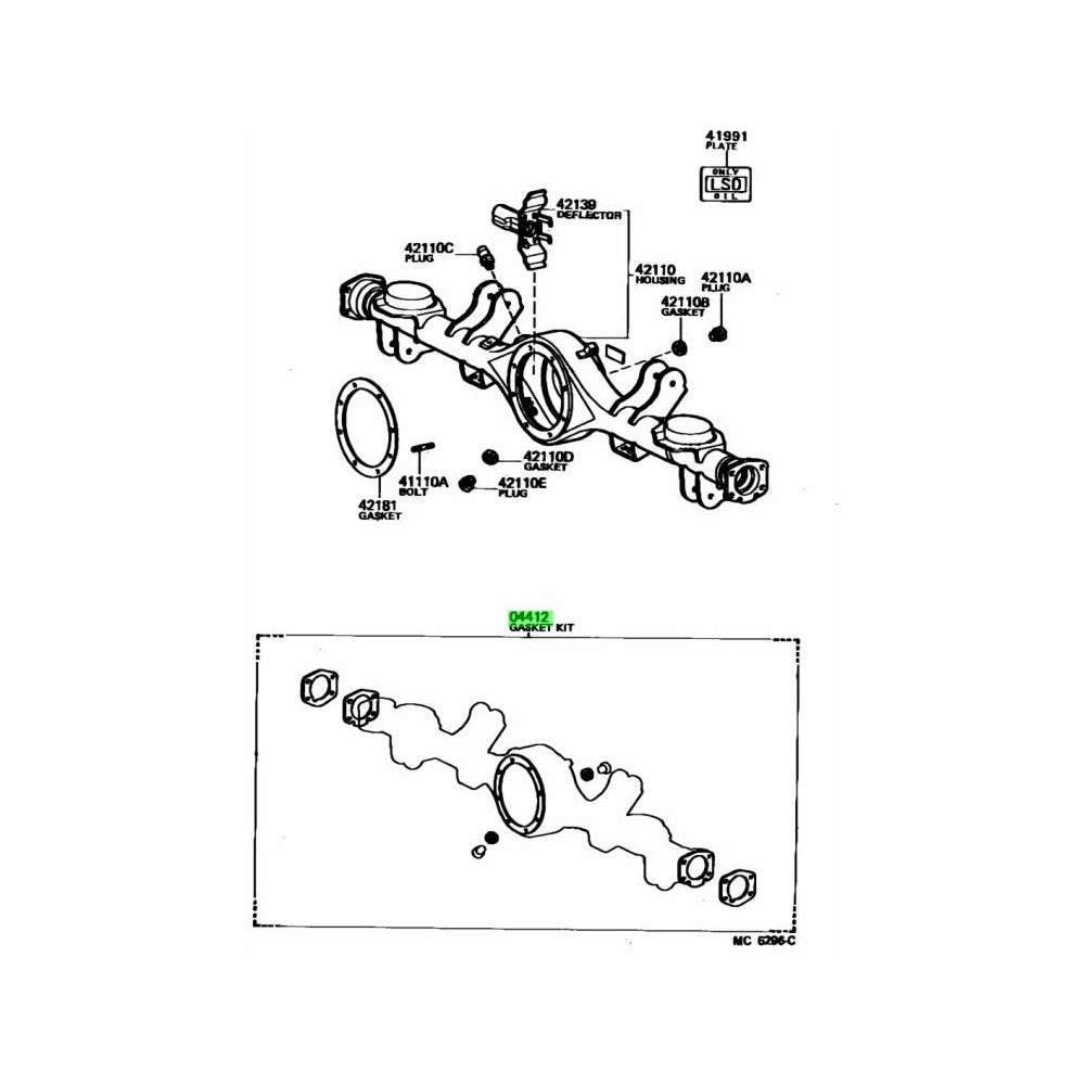 TOYOTA OEM AE86 Levin/Trueno/Sprinte Diff Carrier Gasket Kit for DISC brake version 04412-14020