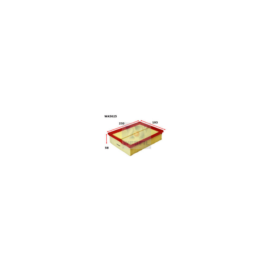 Wesfil AIR FILTER A1542 HYUNDAI - WA5025