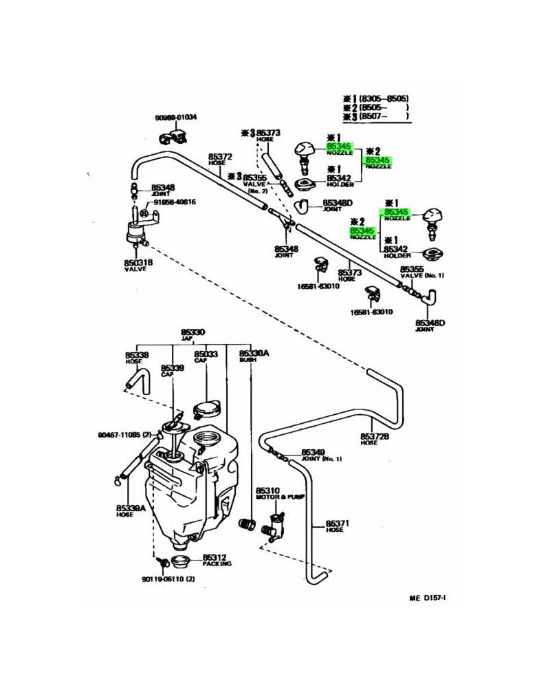 TOYOTA OEM WINDSHIELD WASHER NOZZLE 85035-12250