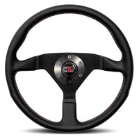MOMO Montecarlo Black Leather With Red Stitching 350mm Steering Wheel HDT - 11111785BKRER-HDT