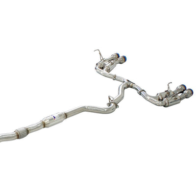 Invidia R400 Turbo Back Exhaust - Straight Cut Titanium Blue Tips Subaru WRX 15-21 (6MT)