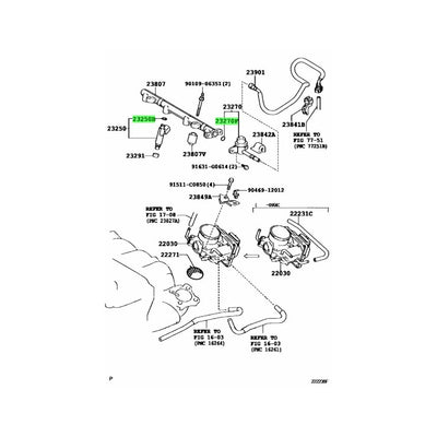 TOYOTA OEM Injector Insulator set (6pcs each) for Toyota 2GR Engine - 90301-07033 & 23291-23010
