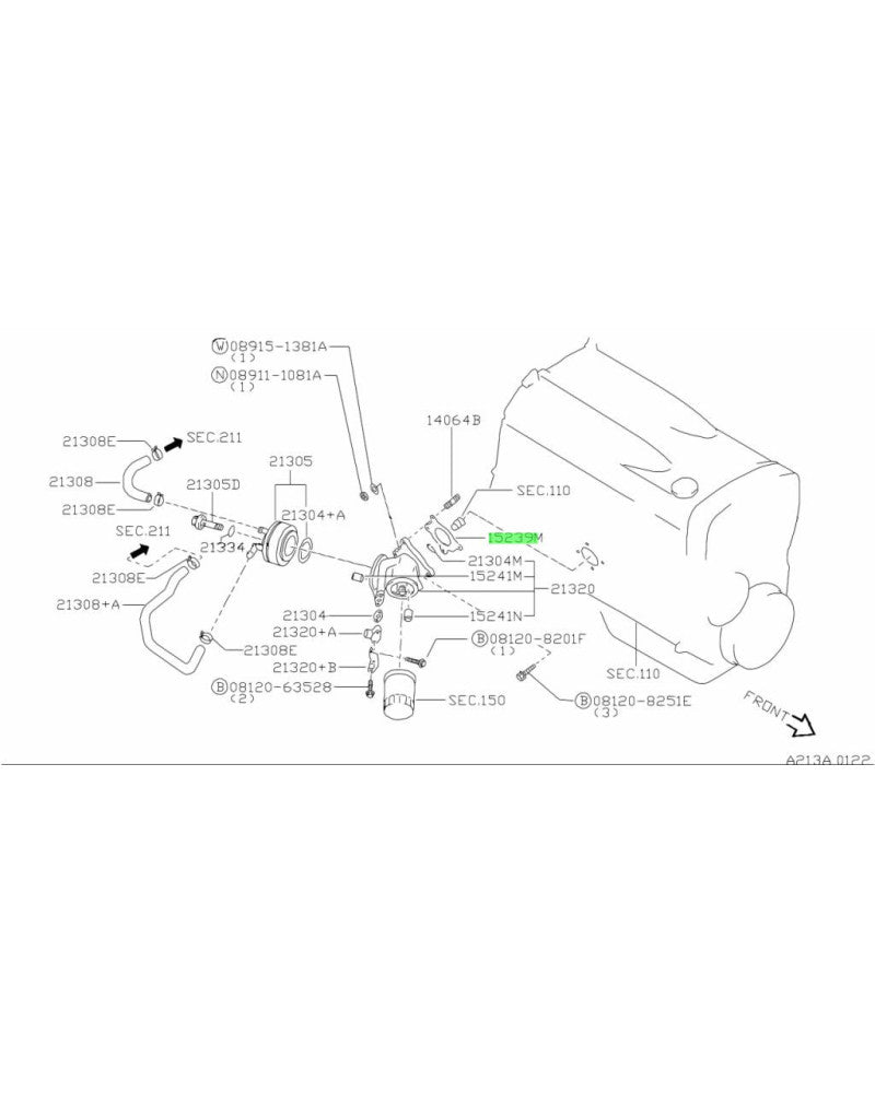 NISSAN OEM OIL FILTER GASKET - 15239-71L00