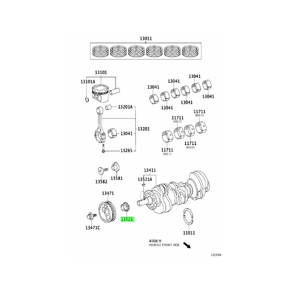TOYOTA OEM GEAR OR SPROCKET, CRANKSHAFT TIMING FOR 2GR - 13521-31041