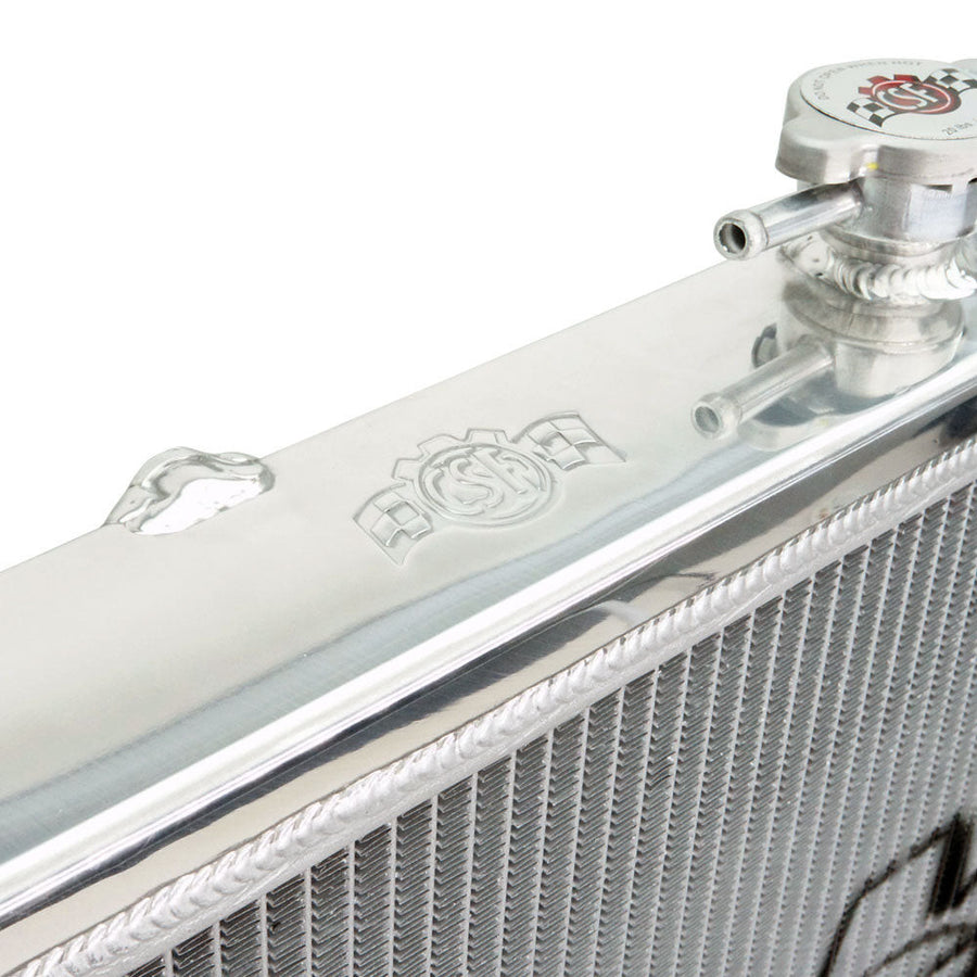 CSF Racing 2-Row 42mm Race Spec Aluminium Radiator - Polished for Nissan Skyline R34 GT-T/GT-R (RB25/RB26)