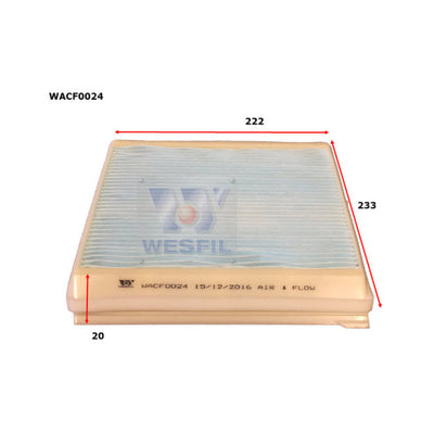 Wesfil CABIN FILTER RCA150P RENAULTWACF0024