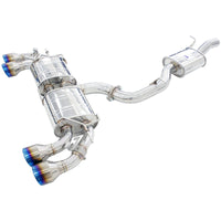 Invidia R400 Valved Turbo Back Exhaust w/Round Tips - Straight Cut Titanium Blue Tips VW Golf R Mk7.5