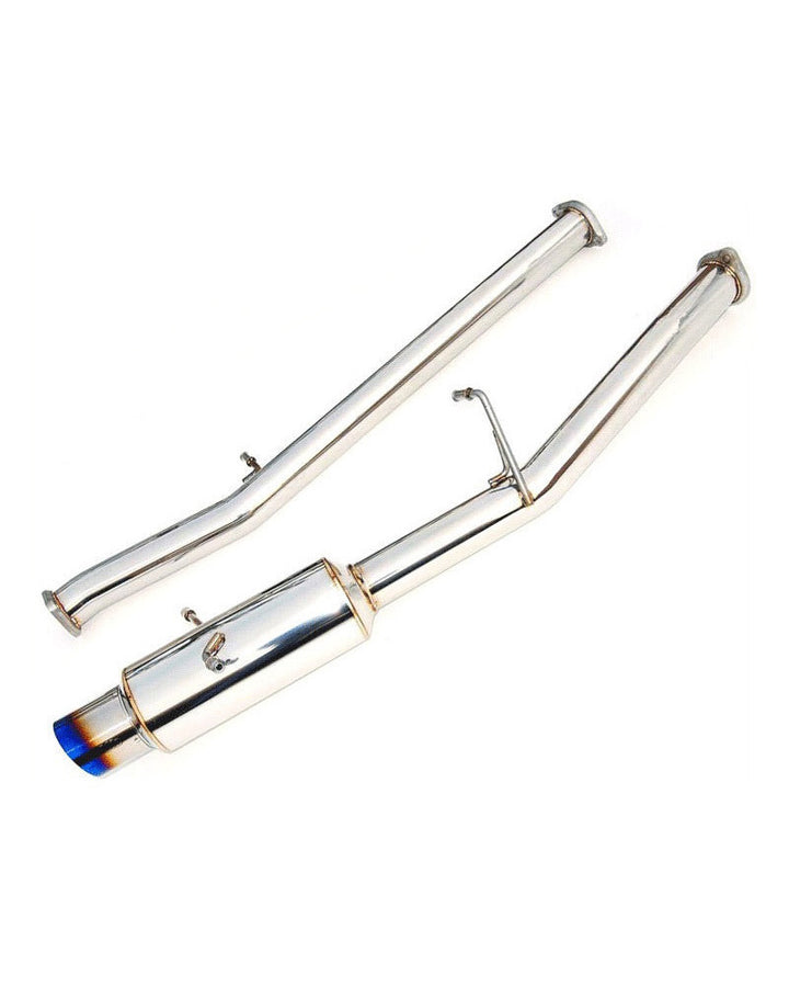 Invidia N1 Cat Back Exhaust Non Resonated - Straight Cut Titanium Blue Tips Subaru WRX/STI GD 01-07
