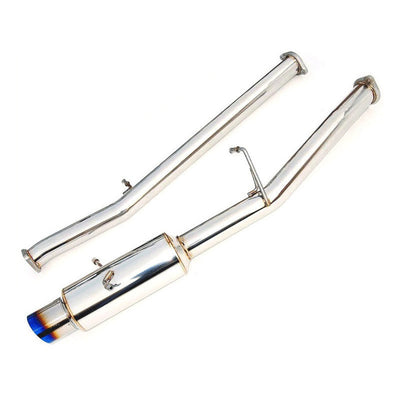 Invidia N1 Cat Back Exhaust Non Resonated - Straight Cut Titanium Blue Tips Subaru WRX/STI GD 01-07