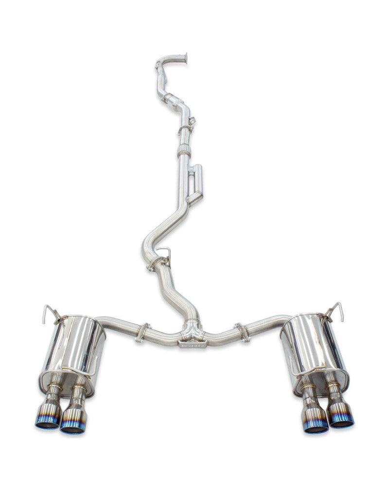 Invidia Q300 Turbo Back Exhaust - Rolled Titanium Blue Tips Subaru WRX VB 22+ (Sedan CVT Auto)