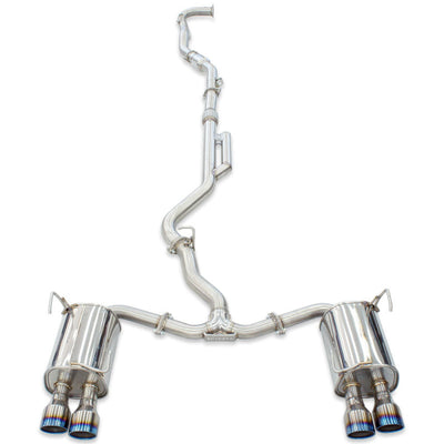 Invidia Q300 Turbo Back Exhaust - Rolled Titanium Blue Tips Subaru WRX VB 22+ (Sedan CVT Auto)