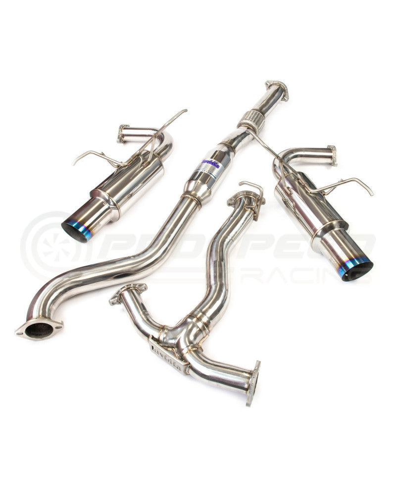 Invidia N1 Cat back Exhaust - Straight Cut Titanium Blue Tips Subaru WRX VB 22+
