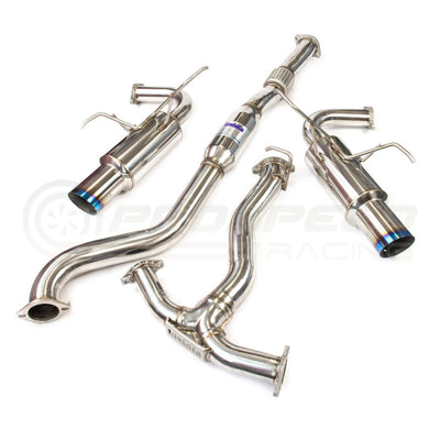 Invidia N1 Cat back Exhaust - Straight Cut Titanium Blue Tips Subaru WRX VB 22+