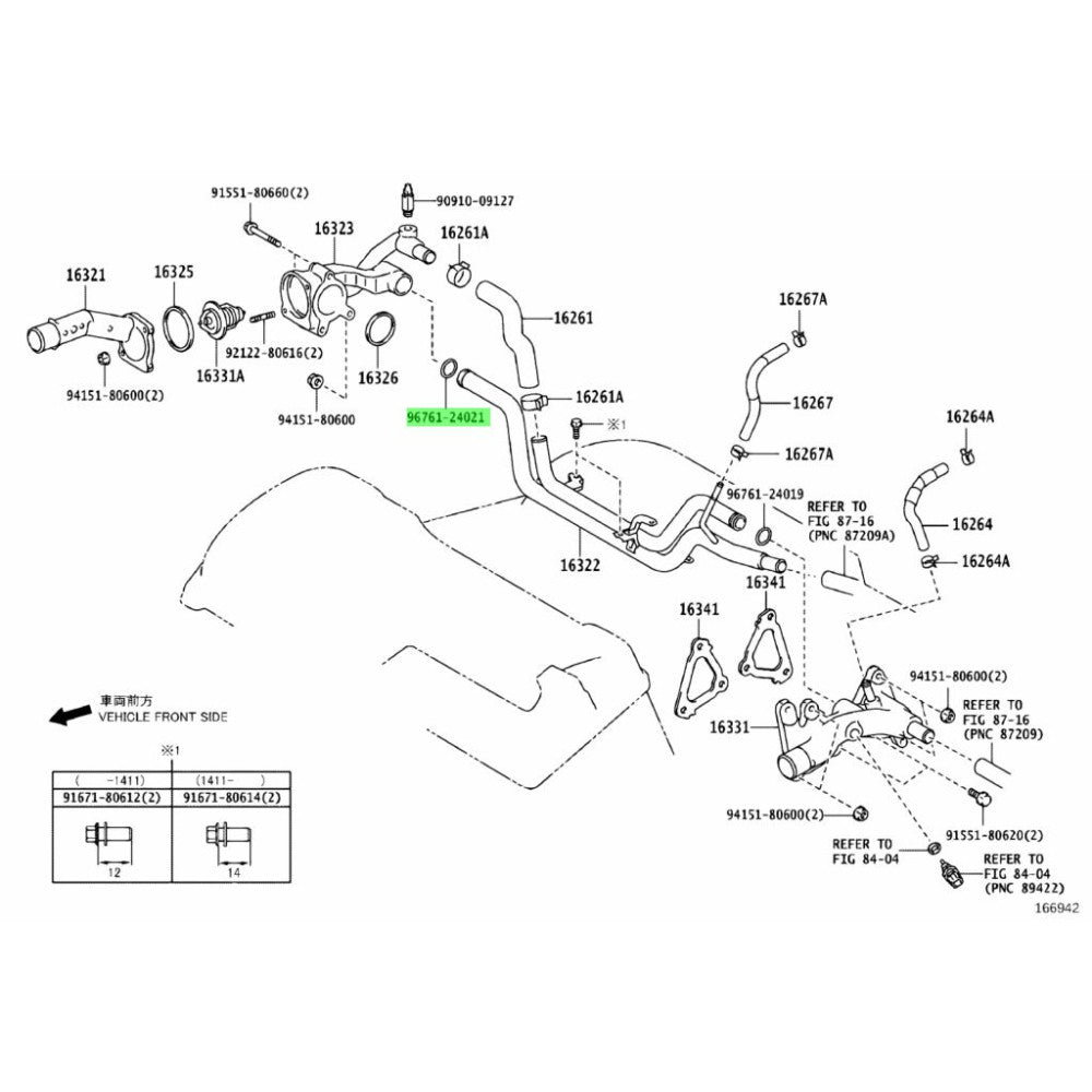 TOYOTA OEM 2GRFE O Ring for water pipe 96761-24021