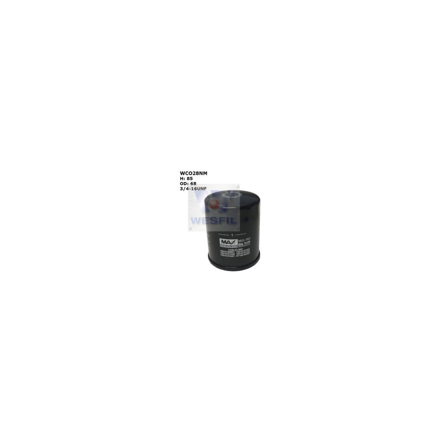 Wesfil OIL FILTER Z734 SUZUKI/HOLDEN - WCO28NM