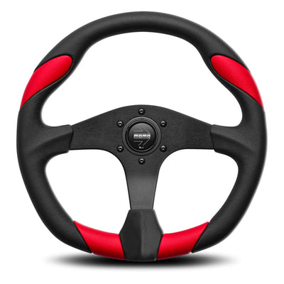 MOMO Quark Black/Red Steering Wheel 350 - VQUARK350REDR