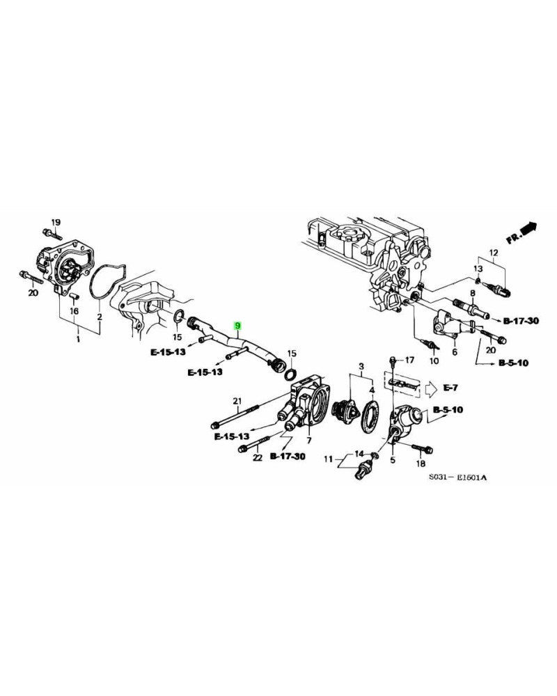 HONDA OEM B SERIES COOLANT HARD CONNECTING PIPE