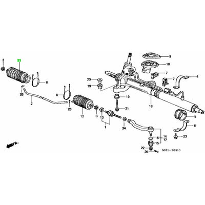 HONDA OEM STEERING RACK BOOT Right - EG6 EK4 EK9 EM1 DC2 DB8 - 53534-SR3-N52