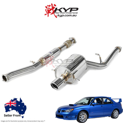 Invidia Q300 Turbo Back Exhaust - Rolled Titanium Blue Tips Subaru WRX/STI GD 01-07