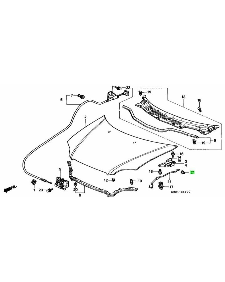 HONDA OEM BONNET HOOD PROP PIVOT GROMMET