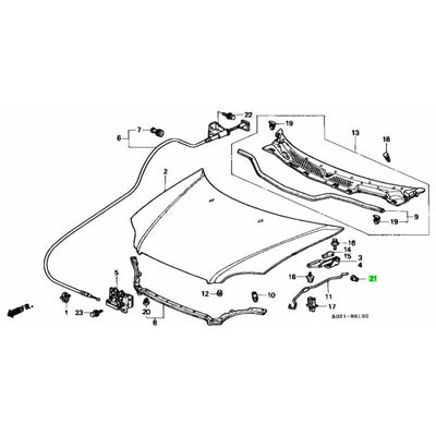 HONDA OEM BONNET HOOD PROP PIVOT GROMMET