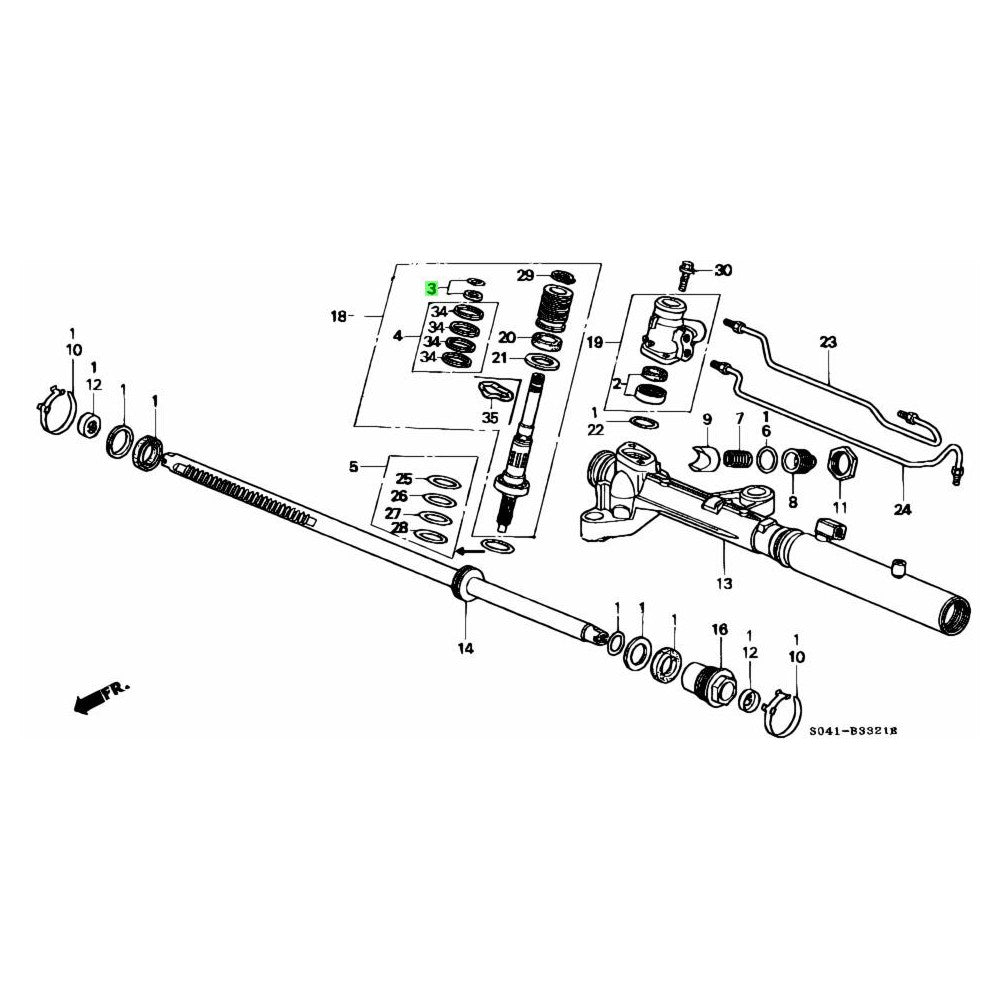 HONDA OEM POWER STEERING VALVE (ROTARY VALVE) SEAL SET 06534-ST0-010