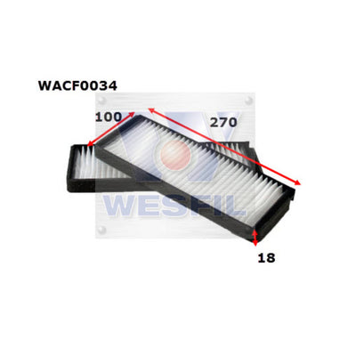 Wesfil CABIN FILTER RCA345P DAEWOOWACF0034