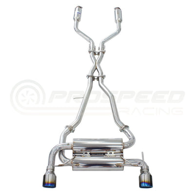 Invidia Gemini Cat Cack Exhaust - Rolled Titanium Blue Tips Nissan 350Z Z33 02-09
