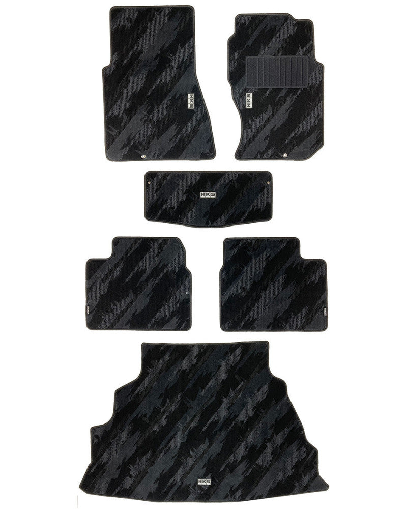 HKS FLOOR AND LUGGAGE MATS OCT RHD SET OF 6 FOR NISSAN SKYLINE GT-R BNR32 53001-AN036