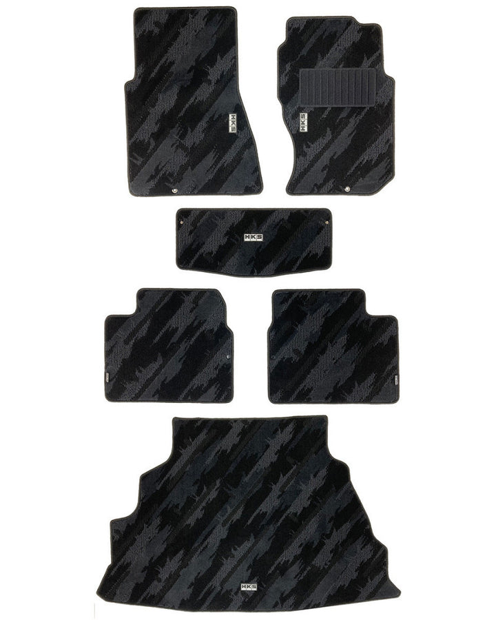 HKS FLOOR AND LUGGAGE MATS OCT RHD SET OF 6 FOR NISSAN SKYLINE GT-R BNR32 53001-AN036