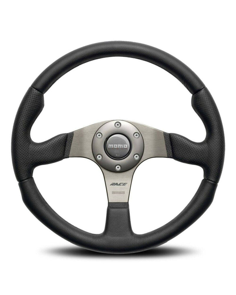 MOMO Race Black Leather 350mm Steering Wheel - 11108165911L