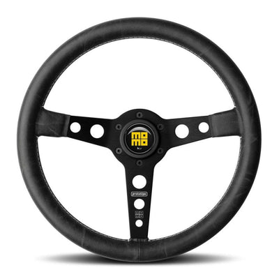 MOMO Heritage Prototipo Black Spokes Black Leather 350mm Steering Wheel - VPROHERIT35BR