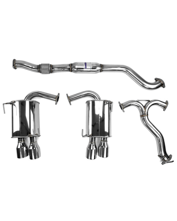 Invidia Q300 Turbo Back Exhaust - Straight Cut Titanium Blue Tips Subaru WRX 15-21 (6MT)