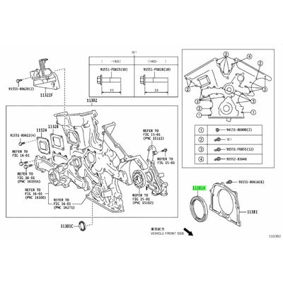 TOYOTA OEM 2GR REAR MAIN SEAL - 90311-92009