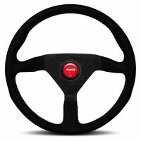 MOMO Montecarlo Black Alcantara With Red Stitching 320mm Steering Wheel - VMCALREDST32