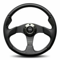 MOMO JET Black Leather 350mm Steering Wheel - 11102915211L