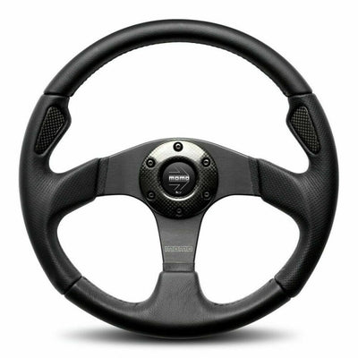 MOMO JET Black Leather 350mm Steering Wheel - 11102915211L