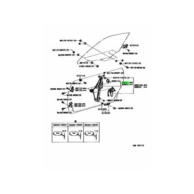 TOYOTA OEM FRONT DOOR WINDOW RH REGULATOR SUB-ASSY 69801-14111