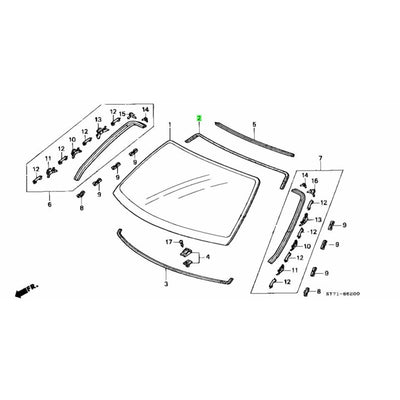 HONDA OEM RUBBER A FRONT WIND SHIELD DAM