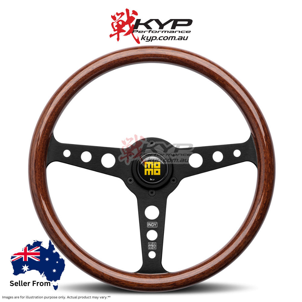 MOMO Heritage Indy Black Wood 350mm Steering Wheel - VINDYHERBK351P