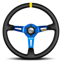 MOMO MOD.08 Black Blue Leather Steering Wheel 350mm - 11150085811R