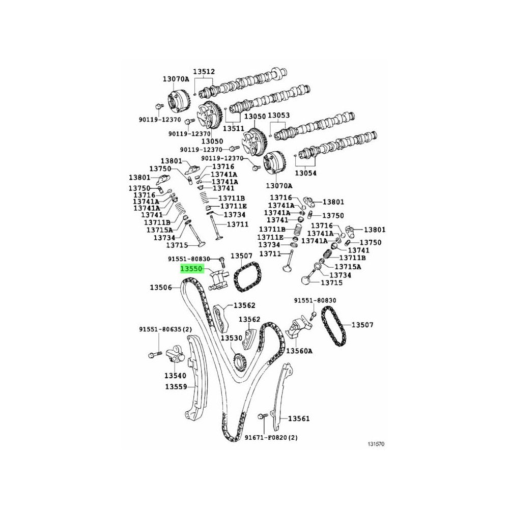 TOYOTA OEM CHAIN TENSIONER FOR 2GR - 13550-31020